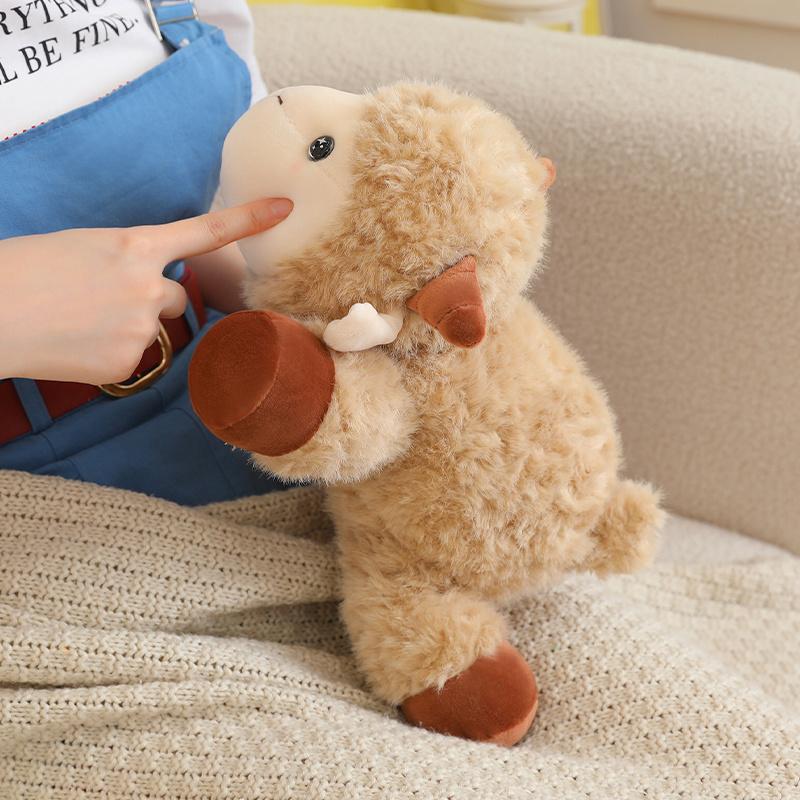 2433Cm Lying Fluffy Lamb Sheep Doll Plush Toy Stuffed Brown Grey White Cartoon Animal Plushie Birthday Gift