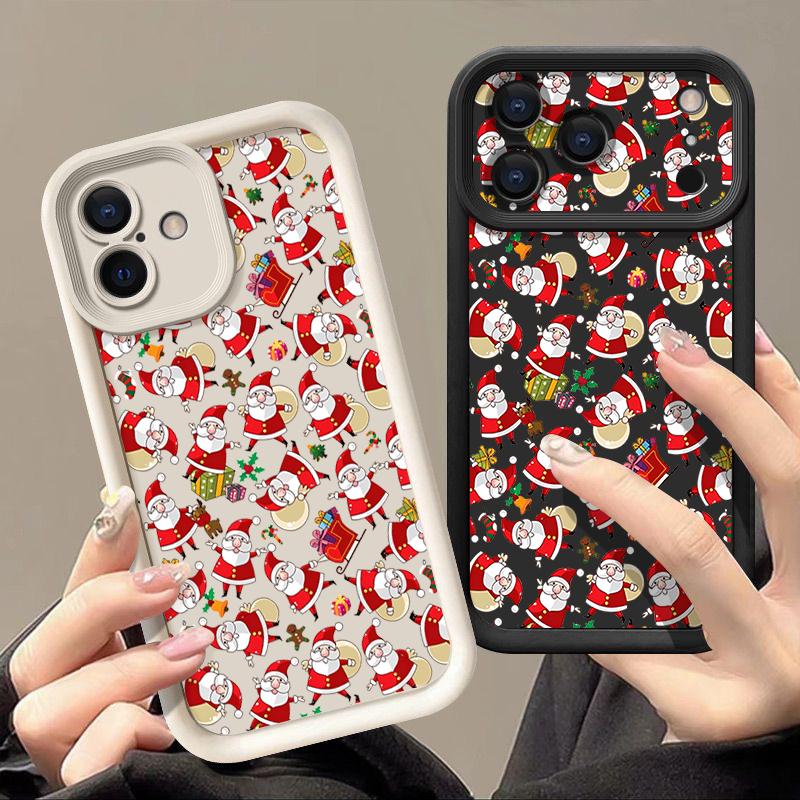 Cartoon Santa Claus Pattern Case For iPhone 17 Air 16e 16 15 14 Pro Max 13 17 Pro Max 17 Pro 17 Shockproof Soft TPU Silicone Phone Cover Funda