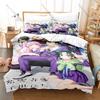 Cool Cute Shiunji Siblings Character Print 3 In 1 Quilt Cover Set With Two Pillowcases Japanese Manga Style Bedroom Home Decorat