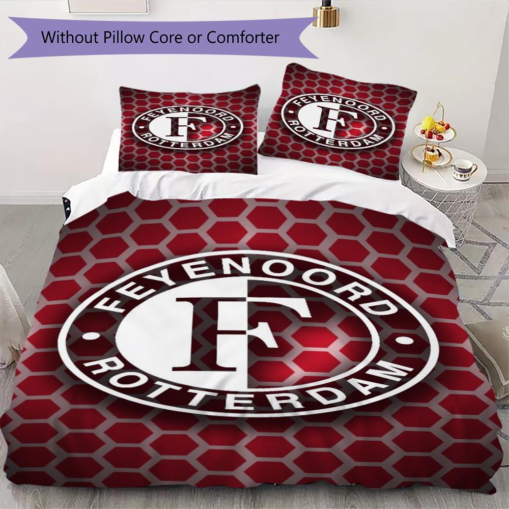 Feyenoord Pattern Bedding Uilt Set Uilt Cover Pillowcase Home Decoration Birthday Gift (1 * Duvet Cover + 2 * Pillowcase Without Core)53