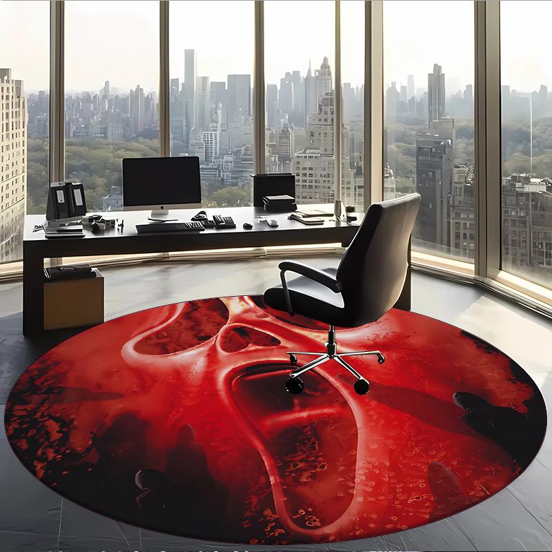Ghostface (1) Tapis de Bureau Rond Tapis de Sol Décoratif pour Bureau Chambre Salon et Espace Maison