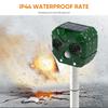 Solar Powered and USB Charging Cat Repeller LED Light Ultrasonic Waterproof Dog Repellent