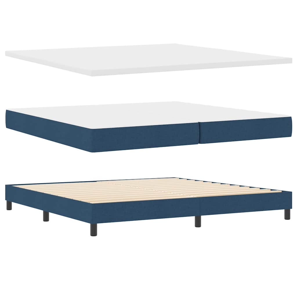 Boxspring Bed with Headboard Blue 200 X 200 Cm Fabric