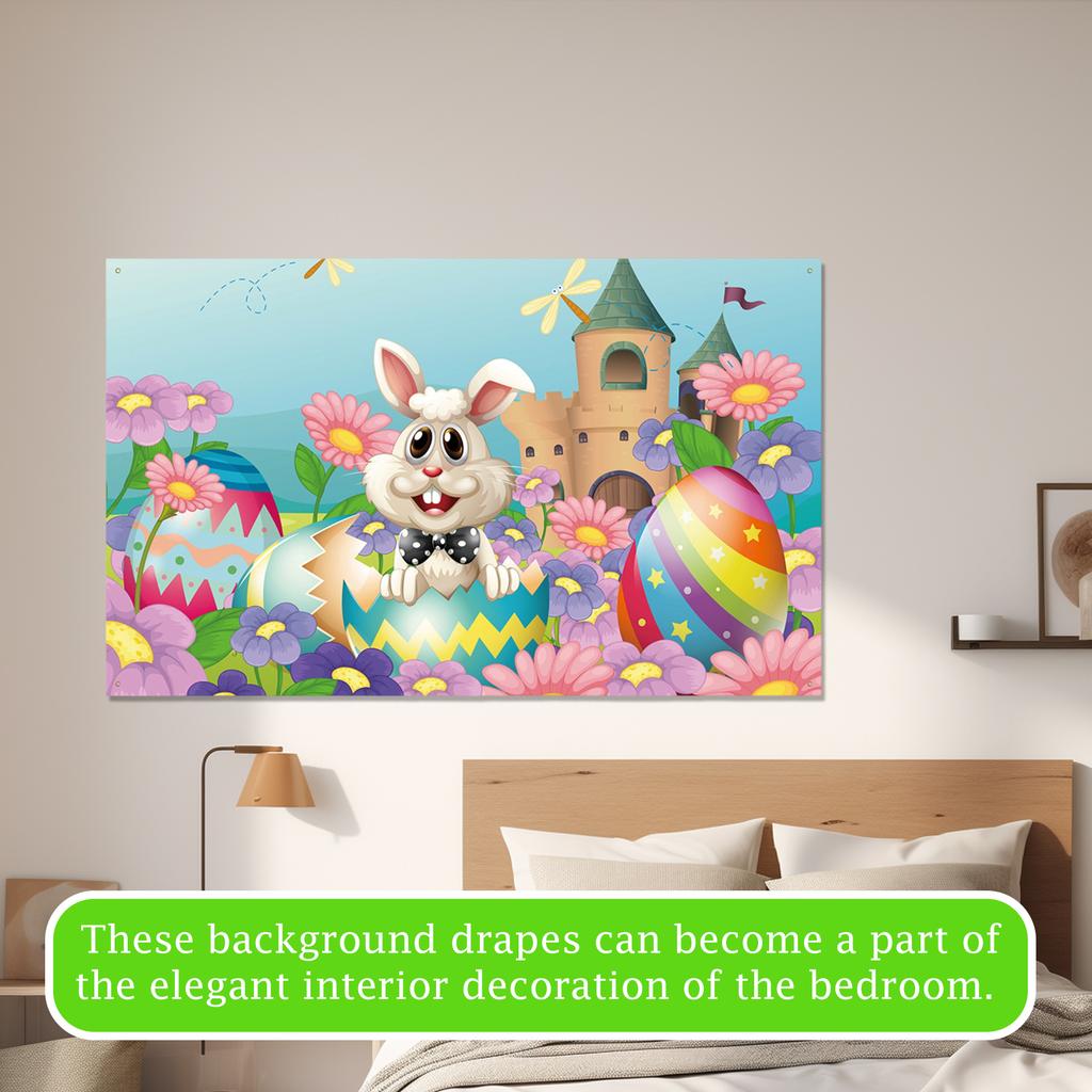 Osterdekoration Hintergrundtuch Kaninchen Osterei Hintergrundbanner