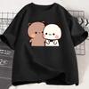 Cute Bubu Dudu Panda Bear Graphic Tshirt Kawaii Couple Animal Print Tee Summer Short Sleeve Casual Fashion Top For Unisex