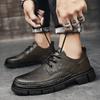 Fashion British Style Men's Workwear Shoes Versatile High-quality Leather Casual Shoes Anti Slip Wear-resistant Men's Business Shoes