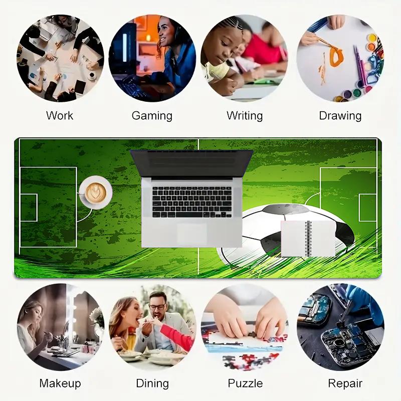 1Pc Soccer Field Gaming Mouse Pad Keyboard Desk Mat Non-slip Rubber Lock Edge Waterproof Computer Mousepad for Office Home Decor Y1580