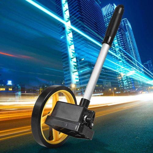 Foldable, Portable Road Measurer, Walking Measurer, Distance Measuring Roller for Walking, Running, and Cycling, with Small Wheels, Telescoping Handle