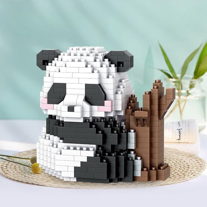 Panda Building Blocks Creative Educational Toys for Children Small Particle Toy Building Blocks Set Panda Building Blocks Building Gifts