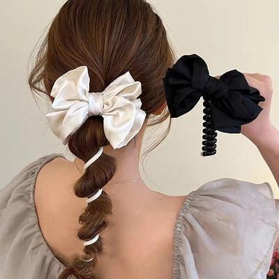 Schleife Telefonkabel Haargummi Spiralförmige Haargummis Hochelastische Bubble Braid Gummibänder Elegante Haaraccessoires