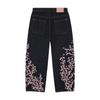 Blugi unisex retro cu broderie cireșe, croială dreaptă, pentru femei, streetwear, bărbați, vintage, Y2K, pantaloni din denim