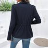 Women's Solid-Color Fashionable Casual Drawstring Waist Long-Sleeve Jacket For Fall/Winter