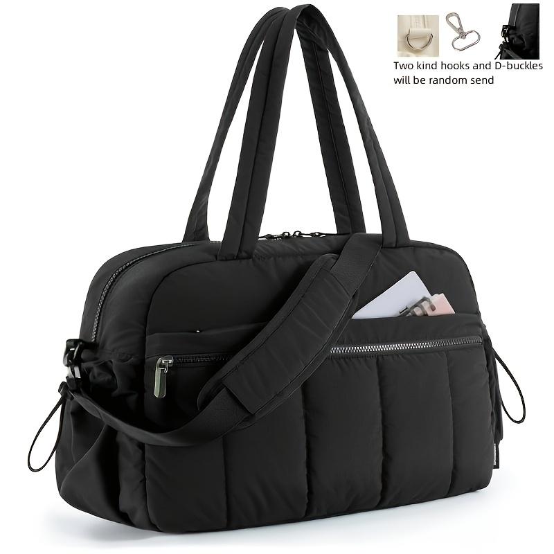 

Large Capacity Women s Travel Bag, Stylish and Versatile Commuting Tote Bag, Zipper Closure New Solid Color Casual Luggage Bags чёрный
