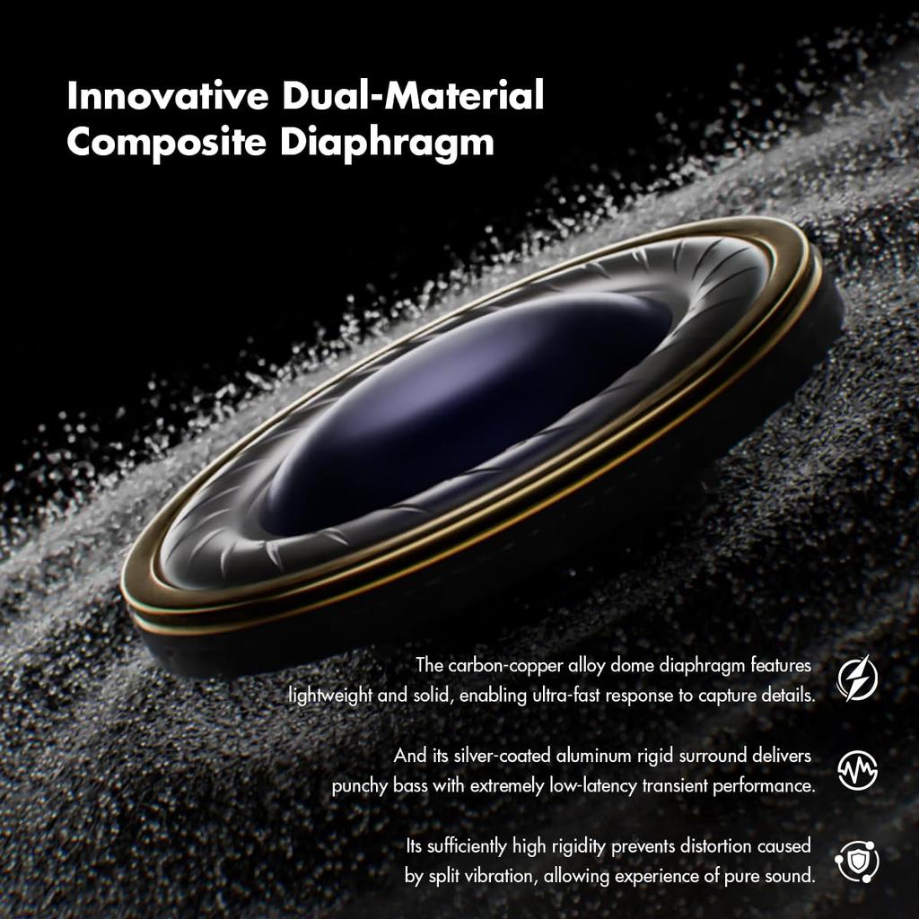 ROSESELSA Monitor with Dynamic Diaphragm 1DD HIFI Wired with Module IEM Cable "QUIETSEA II" In-Ear Driver, Earphone, 3.5mm/4.4mm (Silver)