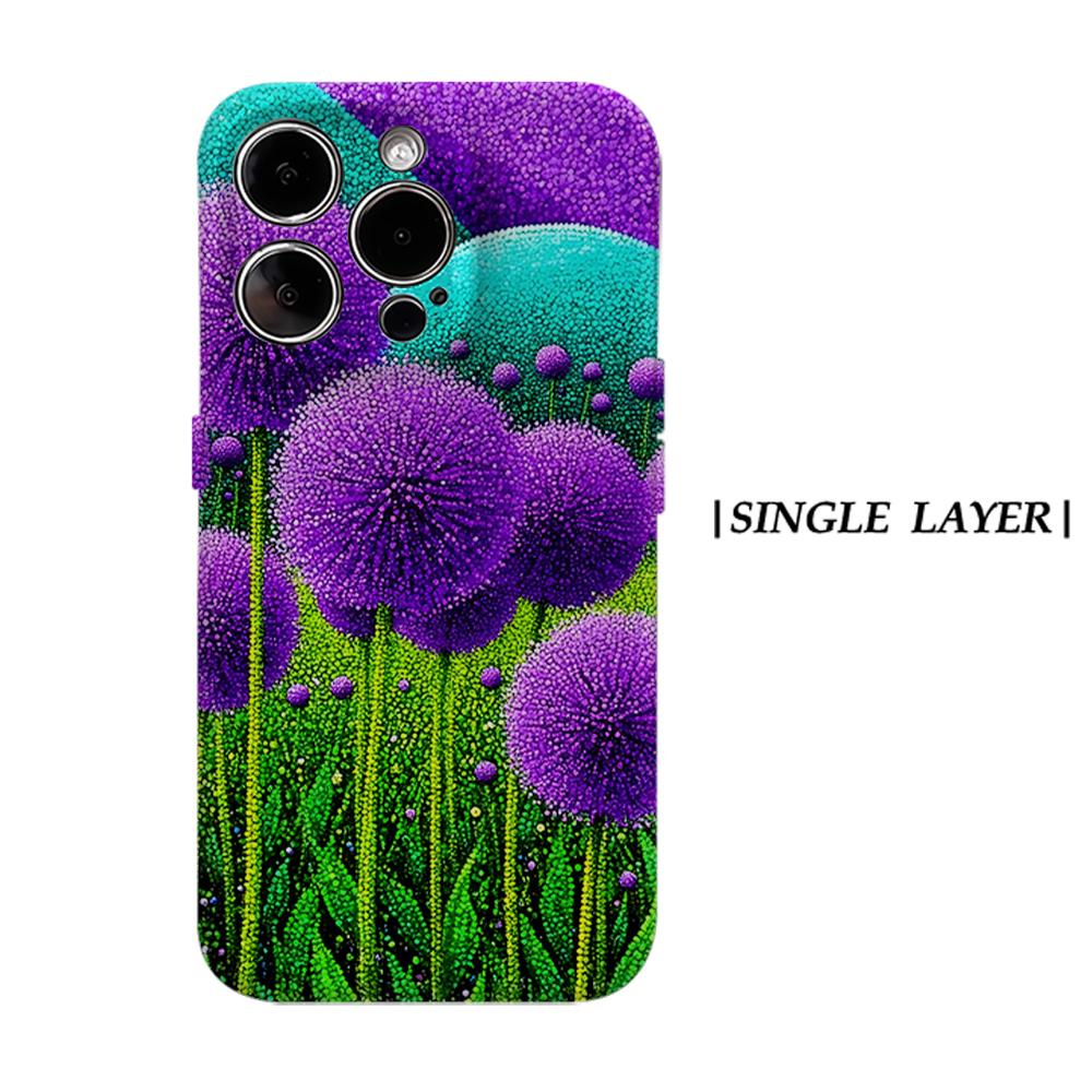 

Purple Allium Garden Phone Case for IPhone 17AIR 16E 16 15 14 13 12 11 17 Pro Max Plus Double-layer Back Cover IPHONE17PROMAX