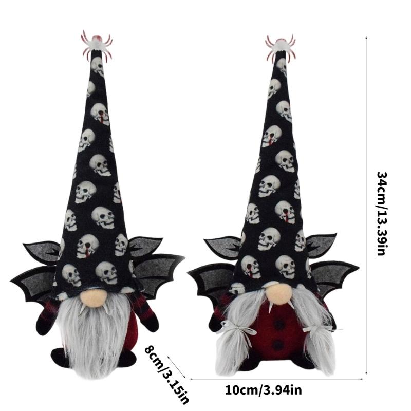 Scary Gnomes Figurine With Skull Design Halloween Party Decoration User Friendly Durable Fabric Home Festival Display