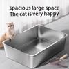 Large Capacity Cat Litter Box Stainless Steel Pet Toilet Supplies New Cat Potty  Cat