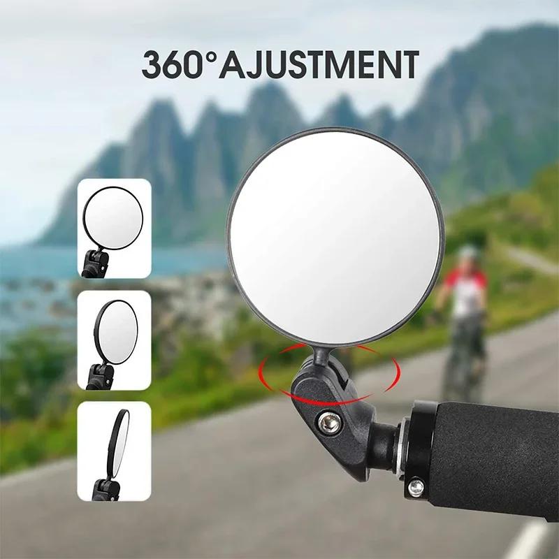 Bicycle Rearview Mirror 360° Rotatable Universal Cycling Handlebar Rear View Mirrors Adjustable Wide Angle Mirror for Road Bike