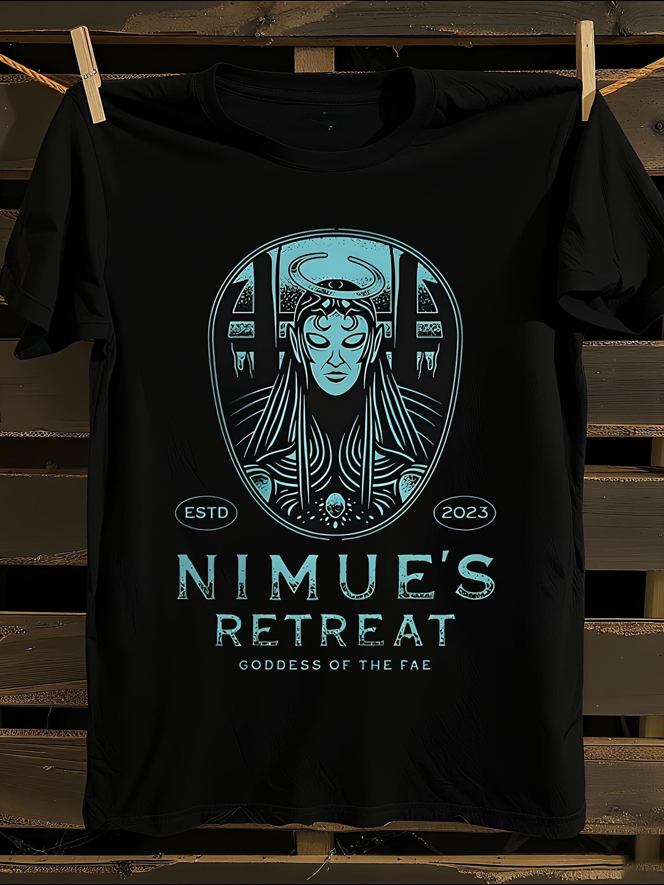 Egyptian Anubis Horus Blue Turquoise Print Cotton Tshirt S