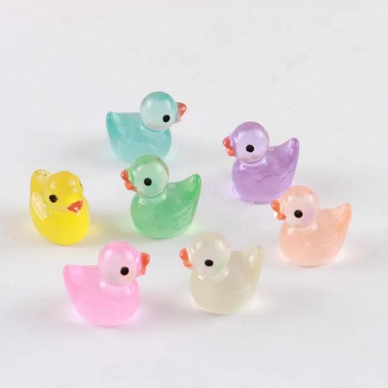20/50/100Pcs Resin Mini Duck Miniature Figurines Ornaments Decor Yellow Animal Garden Crafts Tiny Duck Landscape Plants Fairy