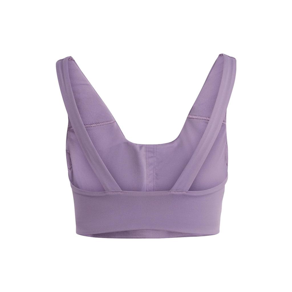 Adidas Solid Logo Strength Shape Yoga Pilates Sports Bra Women Sports Bra Dark-Gray Violet IJ5799