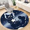 1pc Night Space Cat Office Round Area Rug,  Mat Suitable ForOffice, Under Office Chairs Bedroom Living Room Home Decor, Room Deco