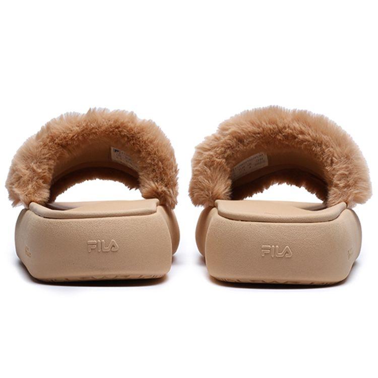 Fila Donut Thick Sole Plush Fashion Slide Sandals Women Sandals Brown F12W221507FDM