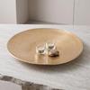 Antique Gold-Tone Round Tray Sturdy Aluminum Long-Lasting for Coffee Table