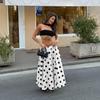 Hepburn Style French Elegance Polka Dot A-line Midi Skirt - Autumn Fashion, Loose Low-Waist Design for Women