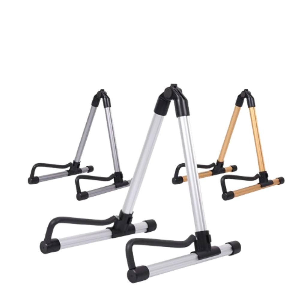 Portable Guitar Stand Compact, Foldable, (Silver)