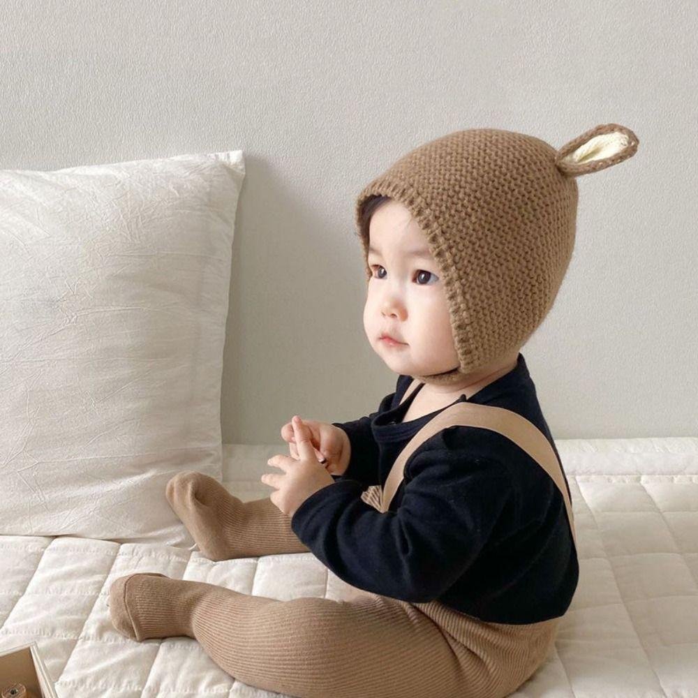 Winter Baby Knitting Hat Soft 0-2 Years Baby Hat Cute Rabbit Ear Knit Hats  Kids