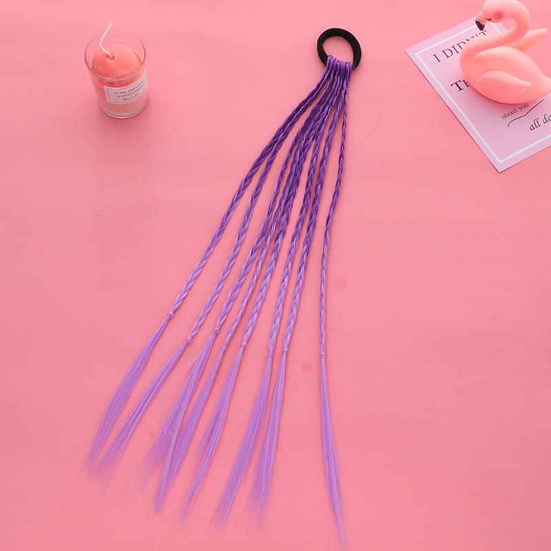 Colorful Braided Hair Ties: Jazz Dance Wig for Kids