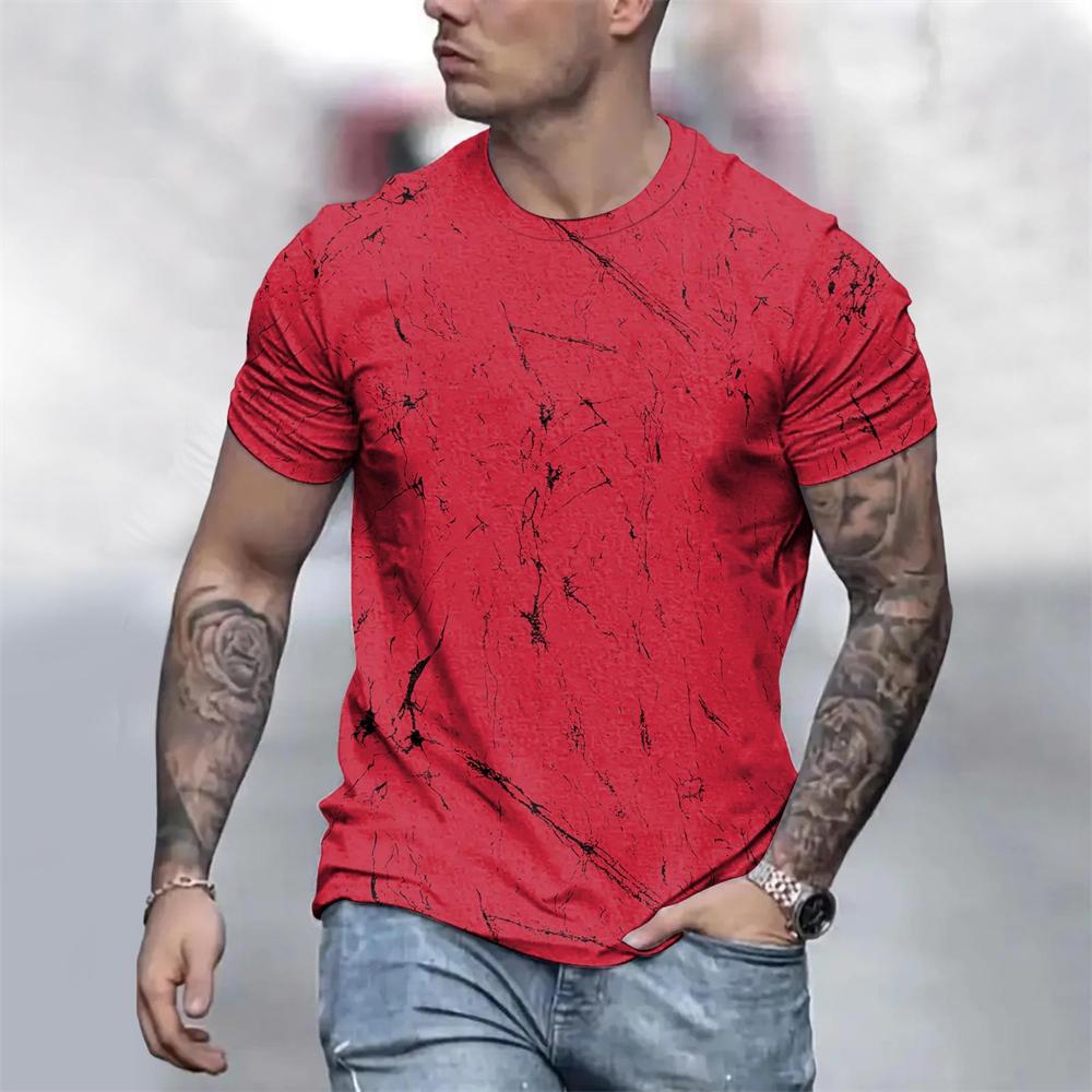 Men's Oversized T Shirts Summer Fashion Simple Color Matching Round Neck T Shirt with Short Sleeves Fashion Outdoor Sports Tops