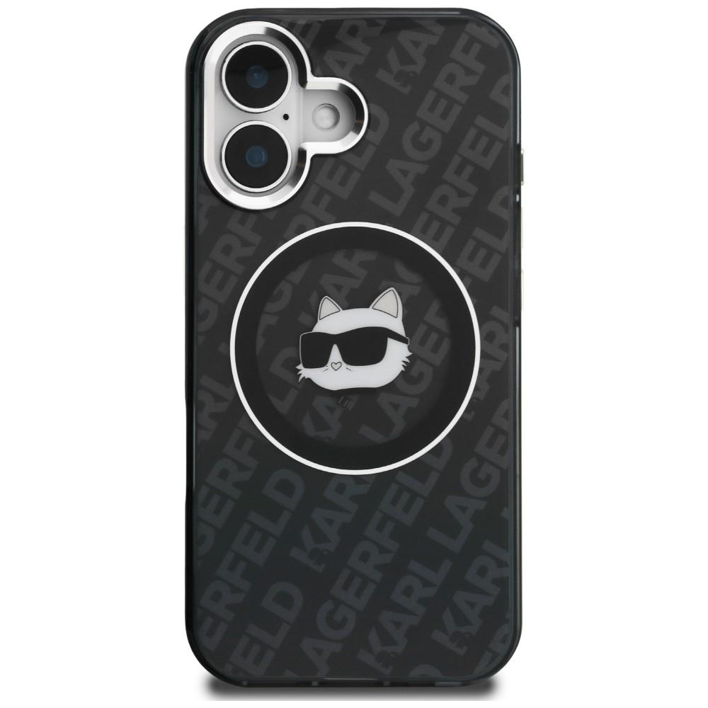 Karl Lagerfeld IML Choupette Head Logo MagSafe Case for iPhone 16 Black