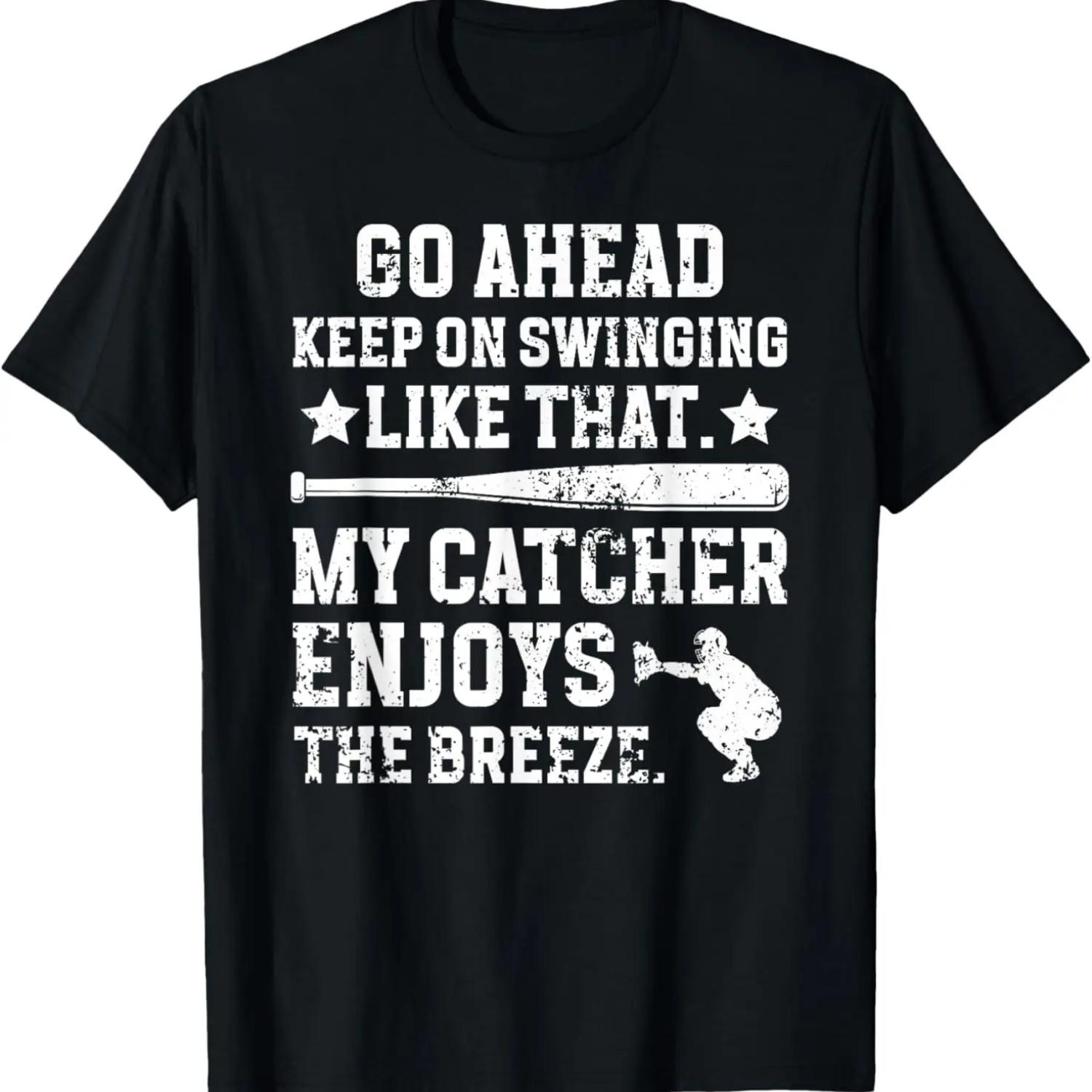 Funny Baseball Catcher Mom Of A Baseball Catcher Mama T-Shirt S