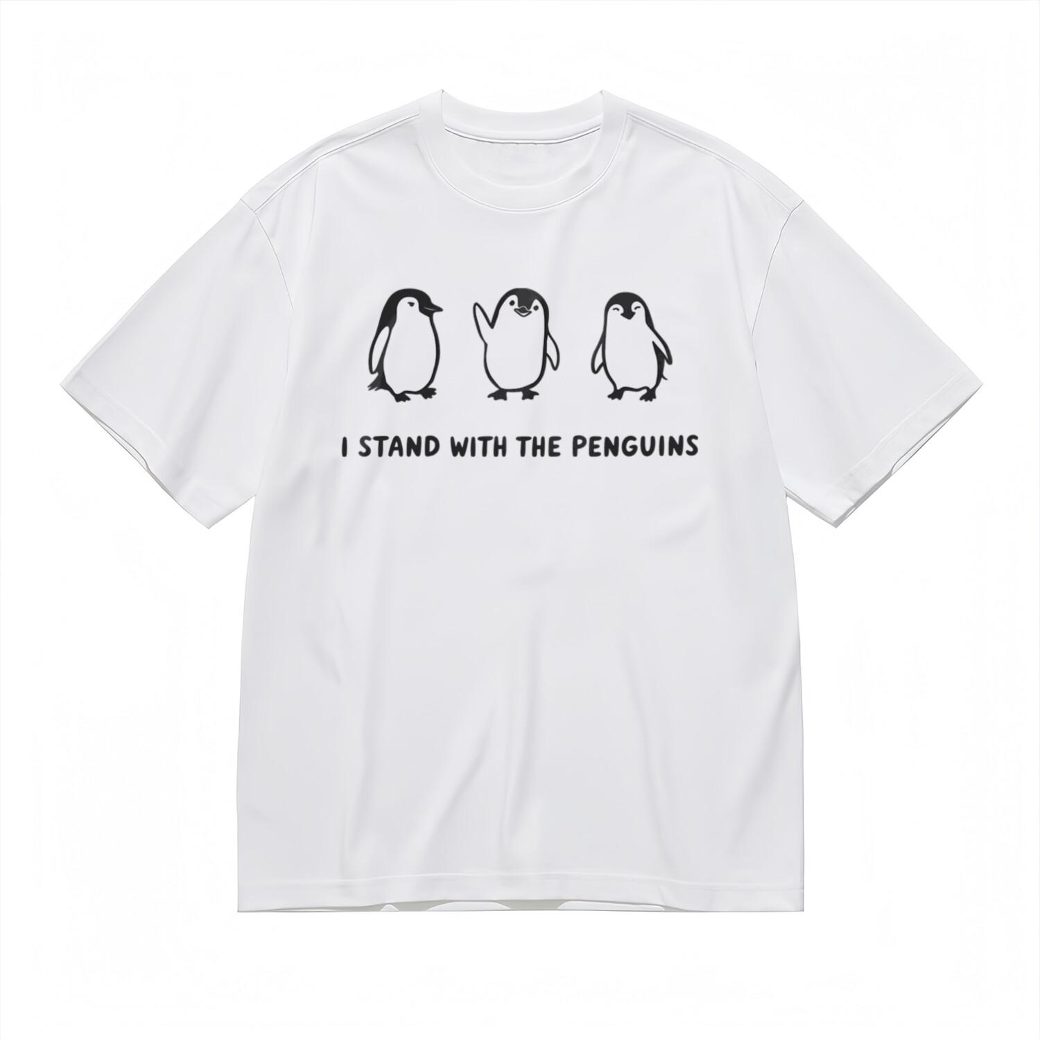 Women s Fashion Slight Stretch Comfy Classic T-Shirt Mens Womens Tees Top Penguin Support Design Tee 2XL