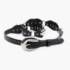 Womens PU Leather Belt With Heart Shape Rivets Punk Street Style Adjustable Waistband Jeans Casual Outfit