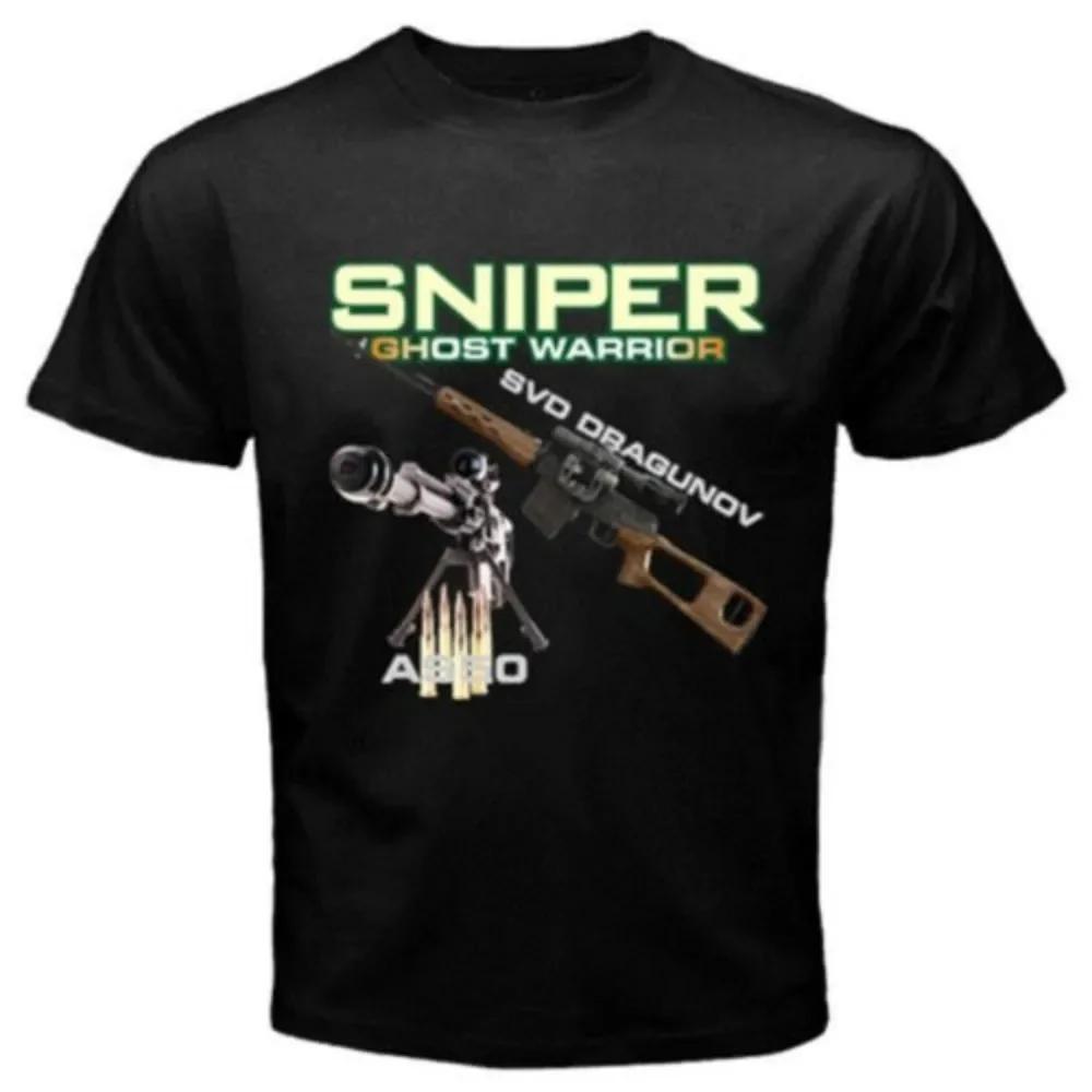 SR-25, MSG90, SVD Dragunov, AS50 Rifle Sniper Ghost Warrior T-Shirt 100% Cotton O-Neck Summer Short Sleeve Casual Mens T-shirt S
