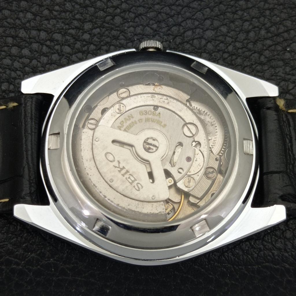 REFURBISHED VINTAGE SEIKO 5 AUTOMATIC 6309A JAPAN MENS BLACK WATCH a701732-5 R206c-a701732