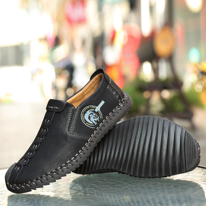 Large Size Leather Shoes 38-47 Men's Moccasin Casual Shoes Handmade Leather Shoes Men's Loafers