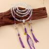 Natural White Crystal Multi-Strand 108 Bead Buddhist Prayer Bracelet Fashion Hand String.