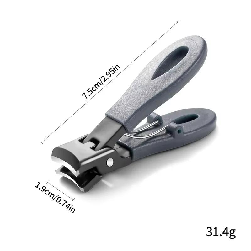 

Portable Ultra Sharp Nail Clippers Stainless Steel Wide Jaw Opening Anti Splash Toe Fingernail Trimmers Manicure Pedicure Tools сірий колір
