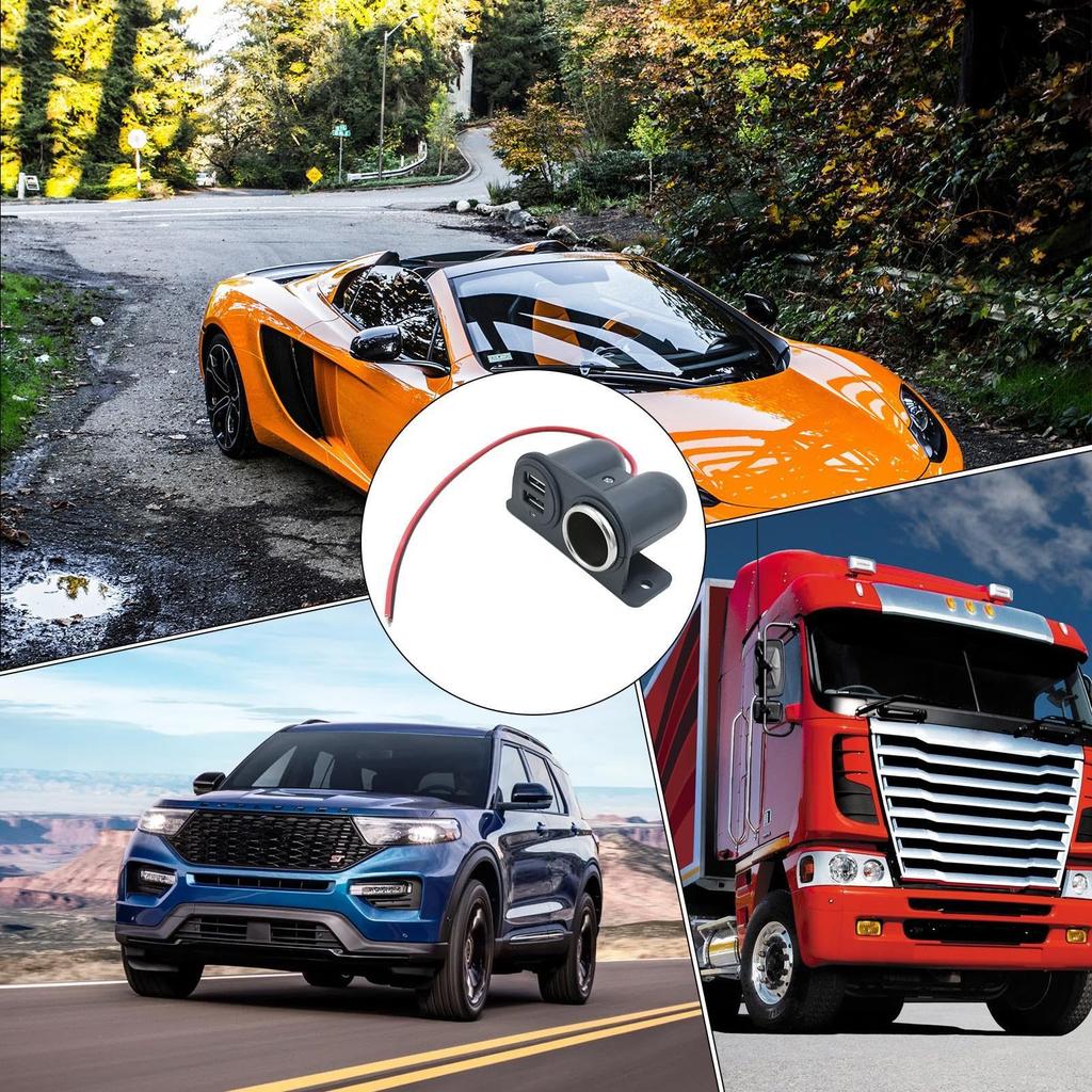 Bilsplitter, 2-uttags Biladapter - /24V Biluttagsdelare Laddare Strömadapter