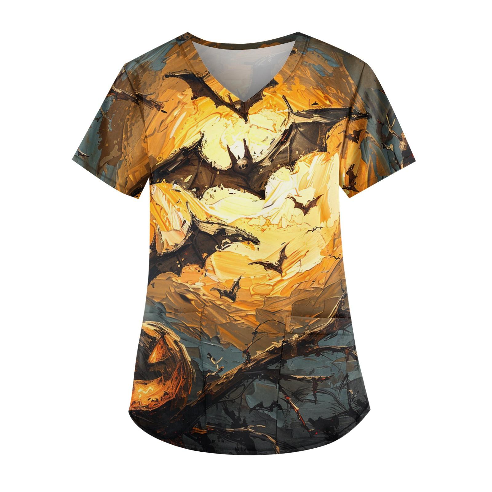 Женская модная футболка с короткими рукавами и v-образным вырезом с пасхальным принтом — фото 4