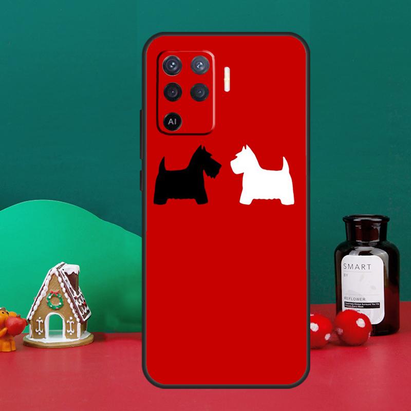 Cartoon Westie Hund Hülle Für Oppo A15 A6 A5 Pro A17 A57 A54 A74 A94 A16 A76 A96 A40 A60 A80 A18 A38 A58 A78 A98