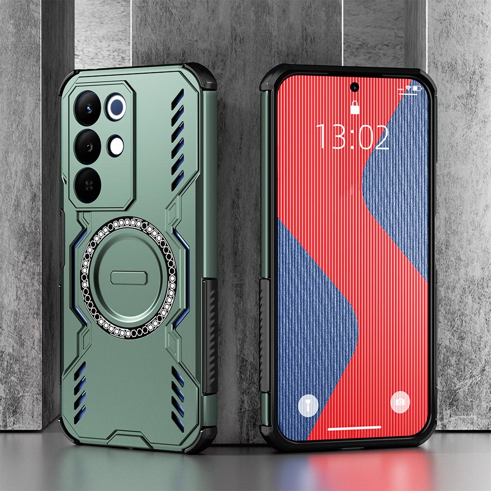 KEYSION Hollow Heat Dissipation Case for Realme C85 5G Silicone+PC Magnetic Cooling Shockproof Phone Cover for OPPO Realme C85