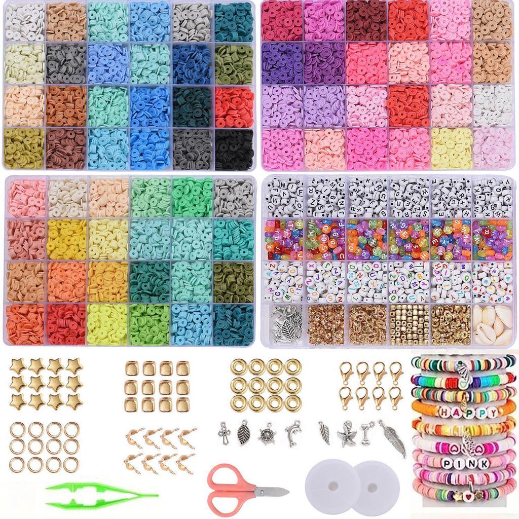 Polymer Clay Bead DIY Bracelet Kit - Beading Materials & Accessories Set