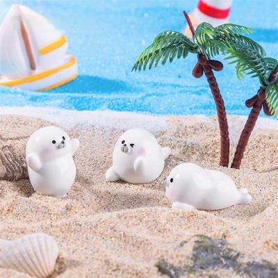 Cartoon Cute Mini Seal Animal Micro Landscape Decoration Car Home Decoration Small Ornaments Dollhouse Toys Diy Accessories Gift