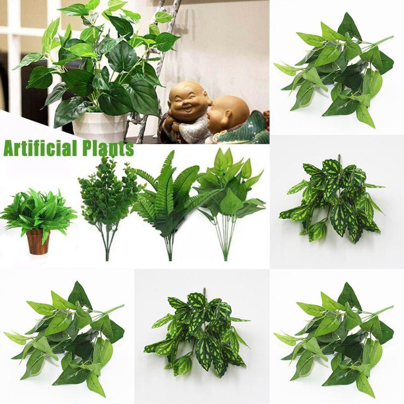Plants 33cm Artificial Leaf Foliage Bush Office Home Garden Decor Wedding
