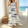 Women's Sleeveless Tank Dress,Summer Ink Wash Pattern Flowy Maxi Dress,Lightweight,Elegant & Versatile for Beach Vacation Daily Outfits